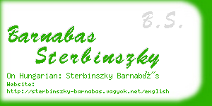 barnabas sterbinszky business card